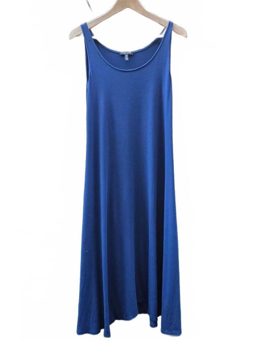 Eileen Fisher Royal Blue Rayon Lycra Scoop Neck Trapeze Tent Dress PS